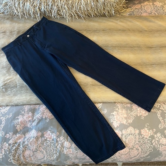 VINYARD VINES Navy Blue Club Pant Slacks 34 x 32 Flat Front 100% Cotton Twill - Picture 1 of 9